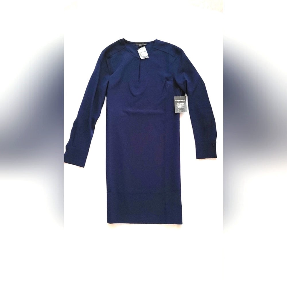 NWT!Boston Proper Fall Cozy Long Sleeve Women's Work Office Tunic Midi Dress XS